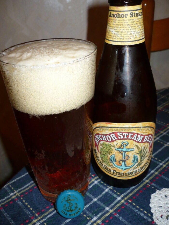 Anchor Steam Beer Bottle and Glass