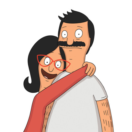 Bobs Burgers Bob and Wife Color Sticker