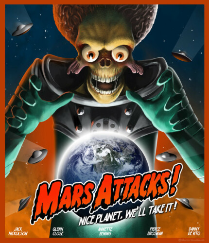 Mars Attacks Alien Car Sticker 5
