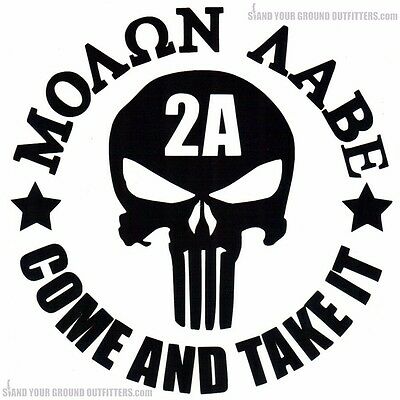 Molon-Labe-Come-And-Take-It-Punisher DIE CUT DECAL