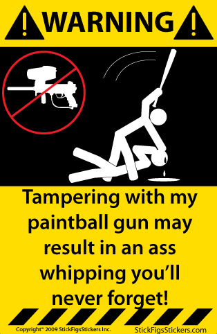 Paintball  Funny Warning Sticker