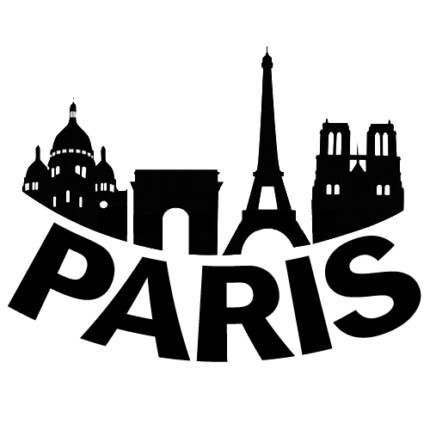 Paris with City Decal Sticker