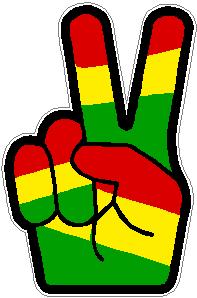 Rasta Peace hand Sticker