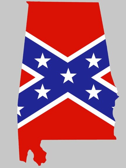 Rebel Flag Alabama shaped sticker