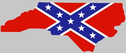 Rebel Flag North Carolina shaped sticker