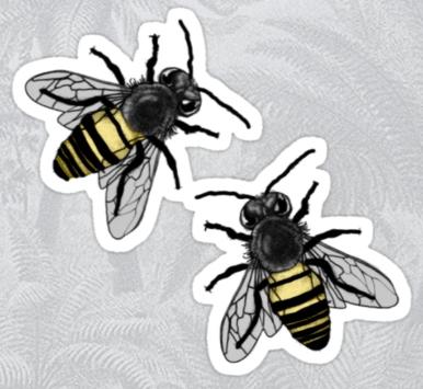 Save the Bees TWO BEES STICKER