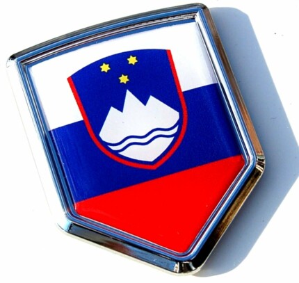 Slovenia Decal Slovenian Flag Crest Car Chrome Emblem Sticker Decal