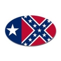 texas confederate rebel flag oval decal