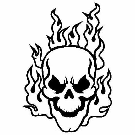 Flaming Skull 1 Vinyl Sticker