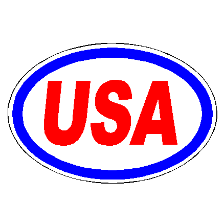 USA Oval car decal - 893