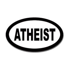 atheist oval B&W decal