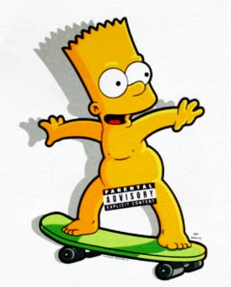 Bart Simpson Naked Skateboard
