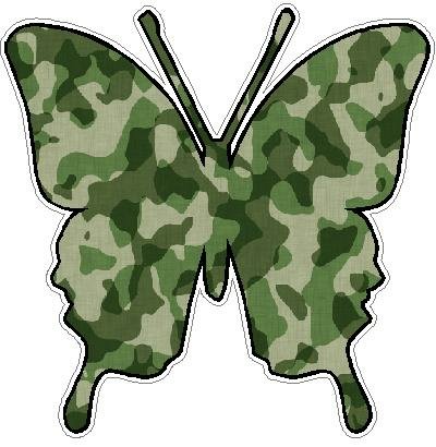 Butterfly Camo Sticker 2 - GREEN