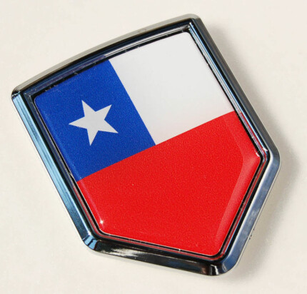 Chile Flag Crest Chilean Car Chrome Emblem 3D Decal Sticker