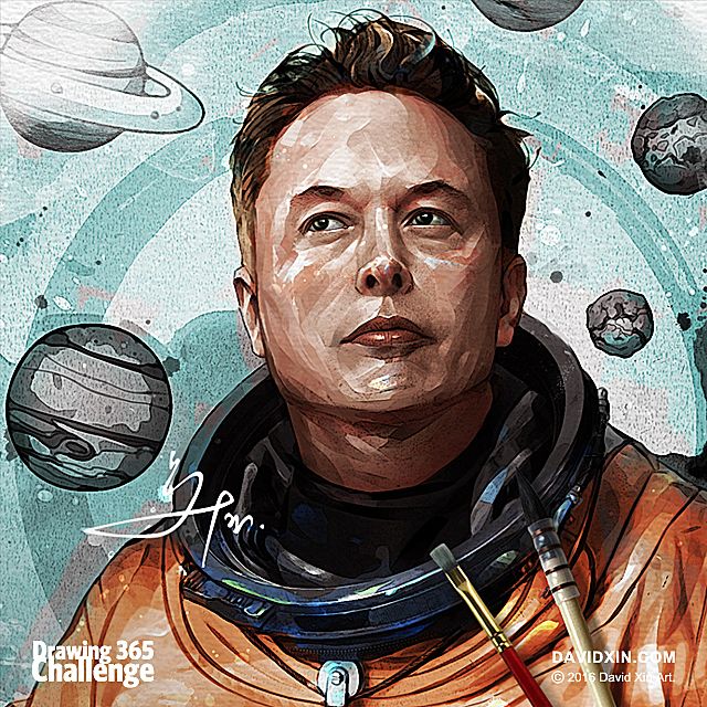 Quick sketch of Elon Musk. *This is my first portrait* :P : r/learntodraw