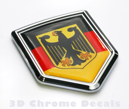 Pack of 5 Stickers) German Coat of Arms Germany Flag Shield Black Borders  Vinyl Decal Bumper Sticker 4” X 5” 