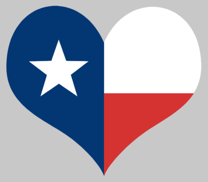 Heart Shaped Texas Flag sticker