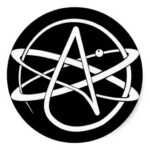 Im a freethinker atheist round sticker BLACK