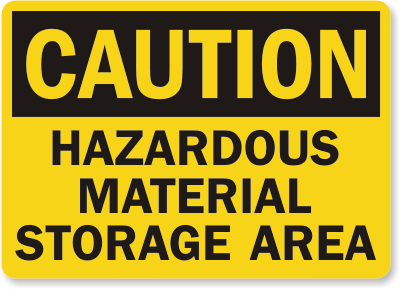 Material Storage Area Caution Sign 1