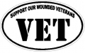 Support our wounded veterans MILITARY OVAL DECAL - WHITE