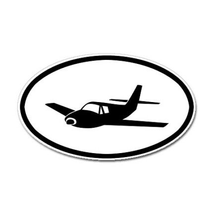 Airplane Oval Sticker