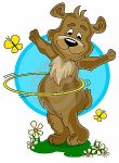 Cartoon Bear Hooping Sticker