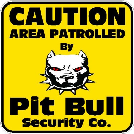 Caution Protected by Pit Bull Security Color Sticker