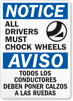 Chock Wheel Signs and Labels 04