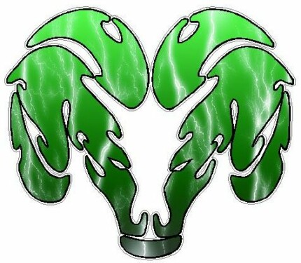 Dodge Ram Tribal Logo - FILLS Lightning GREEN