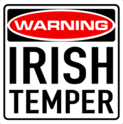 Irish Temper Funny Warning Sticker Set