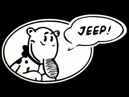 Jeep Oval Black and White Vinyl Decal