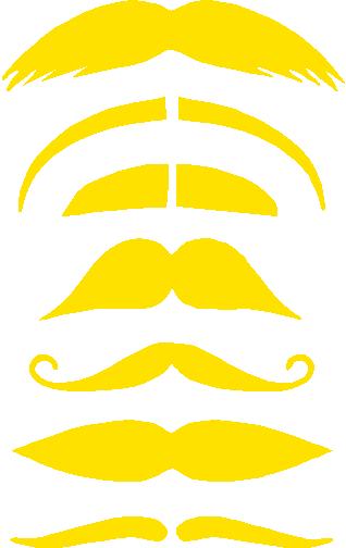 Mustache Sticker Set Combo 8