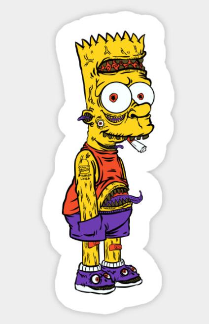 Scary ZOMBIE Bart Sticker