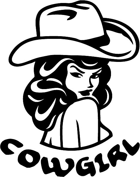 Sexy Cowgirl Die Cut Vinyl Decal - Pro Sport Stickers