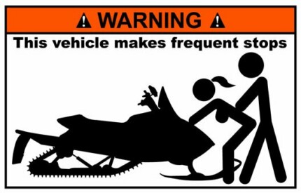 Snow Mobile Funny Warning Sticker 4