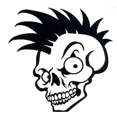 Hip Skull with Mohawk Decal