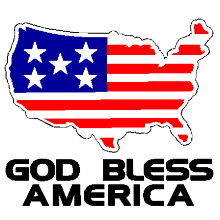 God Bless USA Map - 396