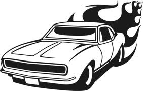 camaro with flame diecut decal