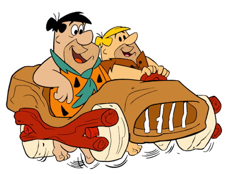 Fred Flintstone and Barney Rubble in Car Decal Sticker