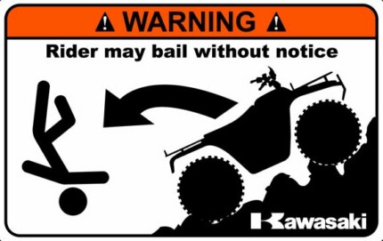 Kawasaki Funny Warning Sticker 2