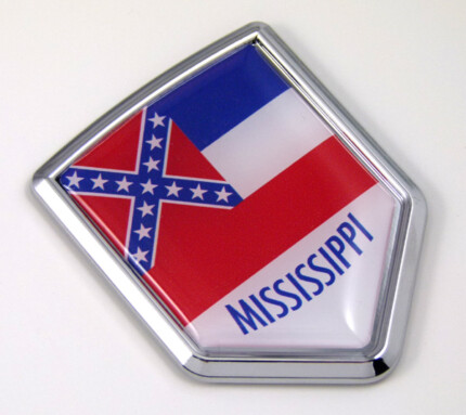 mississippi US state flag domed chrome emblem car badge decal