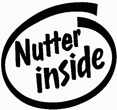 Nutter Inside Novelty Funny Vinyl Car Stickers Decals