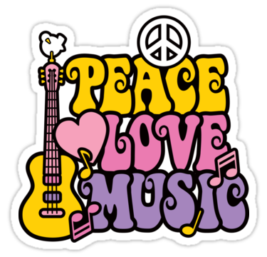 peace love music color sticker