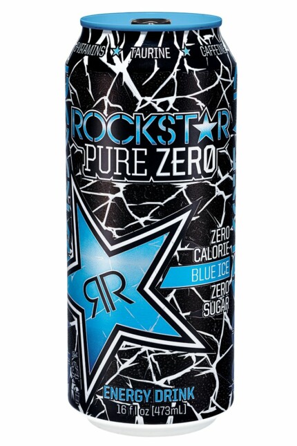 Rockstar PURE ZERO BLUE ICE energy drink can shaped sticker