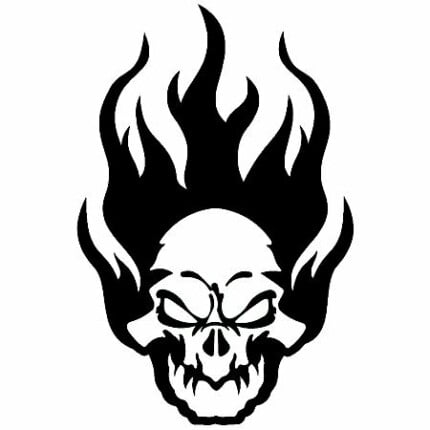 Flaming Skull 3 Vinyl Sticker