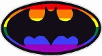 Bat Oval Pride Flag Sticker