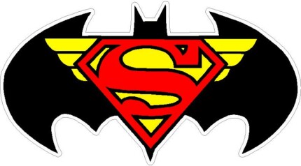 batman superman wonder woman trinity logo sticker