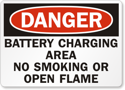 Battery Charging Danger Signs and Labels 05