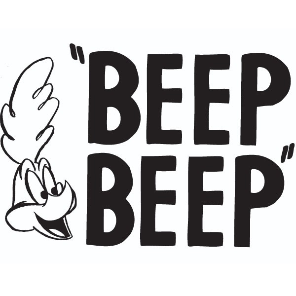 beep beep roadrunner die cut car decal - Pro Sport Stickers