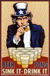 Beer Pong Uncle Sam Sink it Drink it Sticker